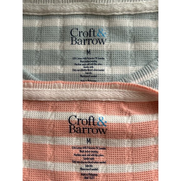 Croft & Barrow Womens Peach & Blue Striped Long Sleeve Sweaters Bundle - Size M - Picture 5 of 7
